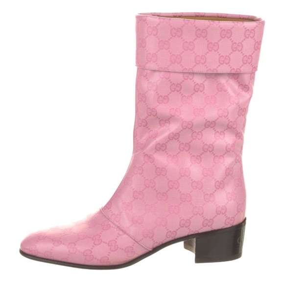 Gucci Printed Leather Boots - Picture 1 of 5